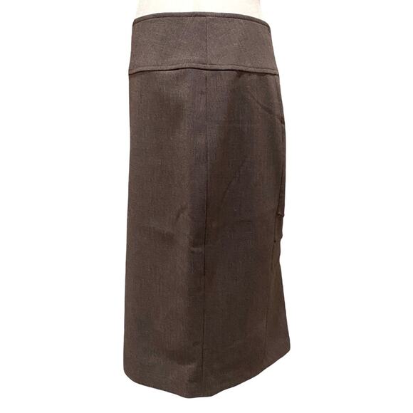 Tribella Taupe Brown Pencil Skirt with Pleating Detail Size 6P - Picture 3 of 8